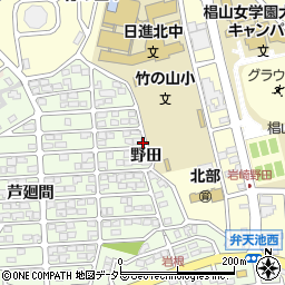 愛知県日進市岩崎町野田周辺の地図