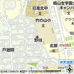 愛知県日進市岩崎町（野田）周辺の地図