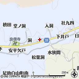 愛知県豊田市足助白山町周辺の地図