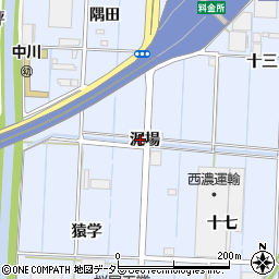 愛知県あま市七宝町伊福泥場周辺の地図