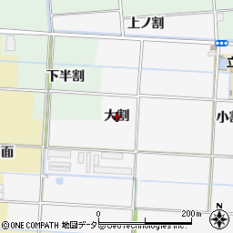 愛知県愛西市山路町（大割）周辺の地図