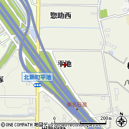 愛知県日進市北新町平池周辺の地図