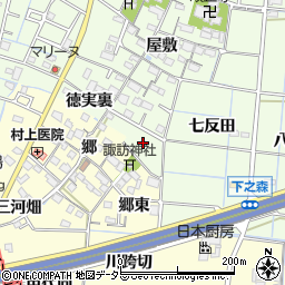 愛知県あま市七宝町下之森郷前周辺の地図