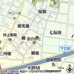 愛知県あま市七宝町下之森（郷前）周辺の地図