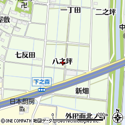愛知県あま市七宝町下之森八之坪周辺の地図