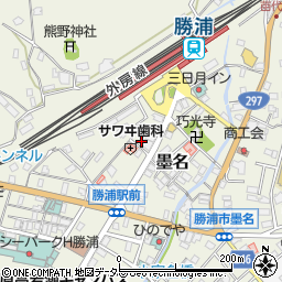 千葉県勝浦市墨名周辺の地図