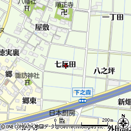 愛知県あま市七宝町下之森七反田周辺の地図