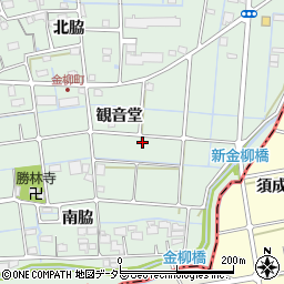 愛知県津島市金柳町観音堂周辺の地図