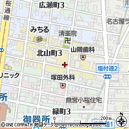 愛知県名古屋市昭和区北山町3丁目39周辺の地図