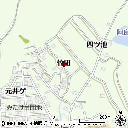 愛知県日進市岩崎町竹田周辺の地図
