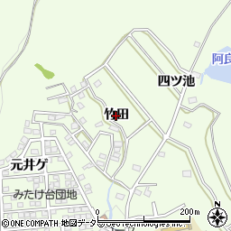 愛知県日進市岩崎町（竹田）周辺の地図