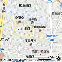 愛知県名古屋市昭和区北山町3丁目37周辺の地図