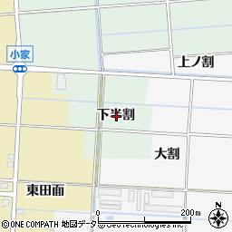 愛知県愛西市小茂井町下半割周辺の地図