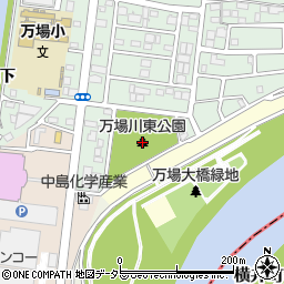 万場川東公園周辺の地図
