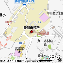 勝浦市役所周辺の地図