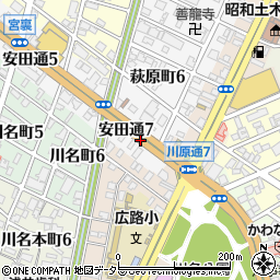 愛知県名古屋市昭和区安田通7丁目周辺の地図