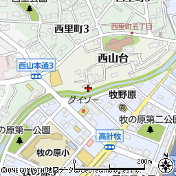 愛知県名古屋市名東区西山台405周辺の地図