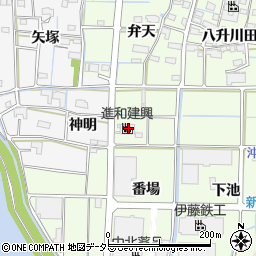 愛知県津島市白浜町番場周辺の地図