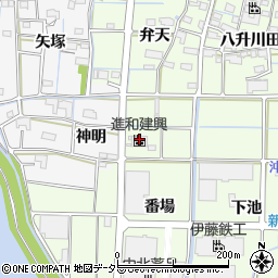 愛知県津島市白浜町（番場）周辺の地図