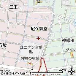 愛知県津島市高台寺町尼ケ御堂周辺の地図