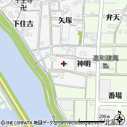 愛知県津島市百町（神明）周辺の地図