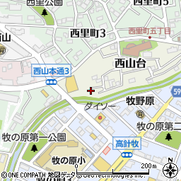 愛知県名古屋市名東区西山台140周辺の地図