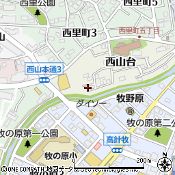愛知県名古屋市名東区西山台133周辺の地図