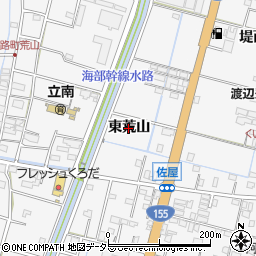 愛知県愛西市山路町（東荒山）周辺の地図