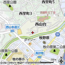 愛知県名古屋市名東区西山台311周辺の地図