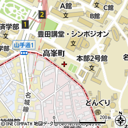 愛知県名古屋市千種区高峯町周辺の地図