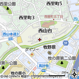 愛知県名古屋市名東区西山台308周辺の地図
