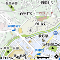 愛知県名古屋市名東区西山台130周辺の地図