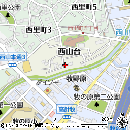 愛知県名古屋市名東区西山台517周辺の地図