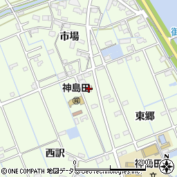 津島市神島田公民館図書室周辺の地図