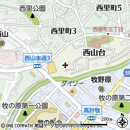 愛知県名古屋市名東区西山台136周辺の地図