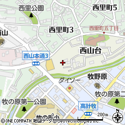 愛知県名古屋市名東区西山台136周辺の地図