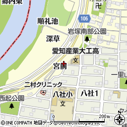愛知県名古屋市中村区岩塚町宮前周辺の地図