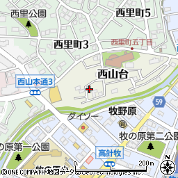 愛知県名古屋市名東区西山台301周辺の地図