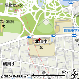 名古屋市役所教育委員会　北山地域スポーツセンター周辺の地図
