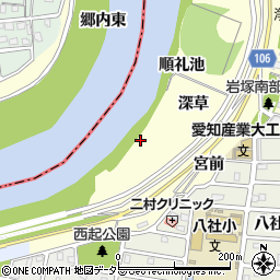 愛知県名古屋市中村区岩塚町（順礼池）周辺の地図