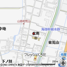愛知県愛西市山路町荒山周辺の地図