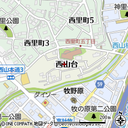 愛知県名古屋市名東区西山台601周辺の地図