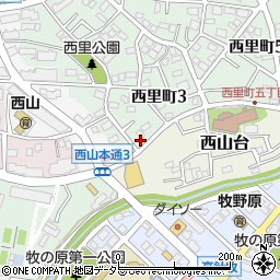 愛知県名古屋市名東区西里町3丁目13周辺の地図