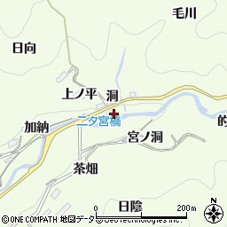 愛知県豊田市二タ宮町下毛川周辺の地図