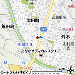かつ政津田店周辺の地図