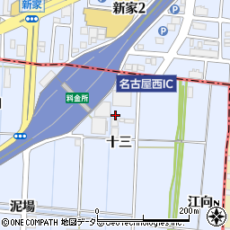 愛知県あま市七宝町伊福十三周辺の地図