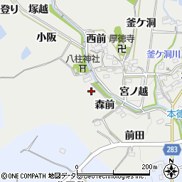 愛知県豊田市本徳町森前周辺の地図
