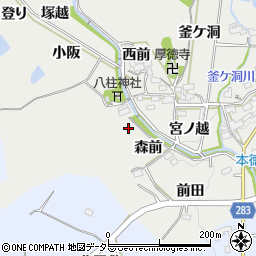 愛知県豊田市本徳町（森前）周辺の地図