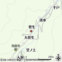 愛知県豊田市菅生町（菅生）周辺の地図