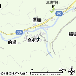 愛知県豊田市二タ宮町（高ボタ）周辺の地図